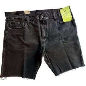 Levis 412 Slim Stretch Black Denim Shorts 9" Inseam Eco Performance Mens Size 36